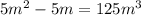 5m^2-5m=125m^3