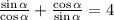 \frac{\sin\alpha}{\cos\alpha}+\frac{\cos\alpha}{\sin\alpha}=4