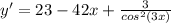 y'=23-42x+\frac{3}{cos^{2}(3x) }