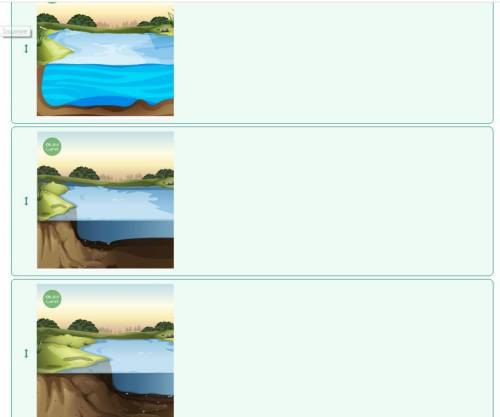 Озеро с начала своего появления проходит три стадии развития расположи рисунки сверху вниз​