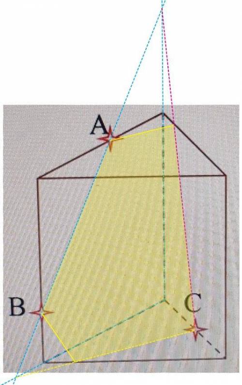 Постройте сечение многогранника плоскостью, проходящей через указанные точки.​