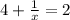 4 + \frac{1}{x} = 2