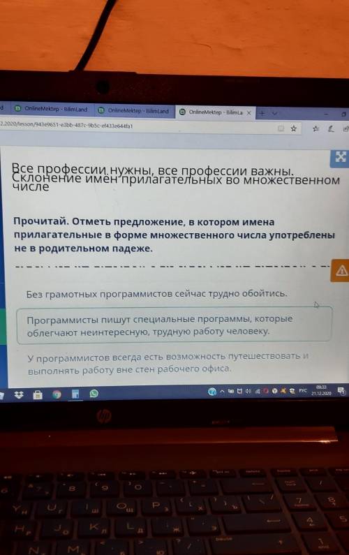 Прочитай. Отметь предложение, в котором имена прилагательные в форме множественного числаупотреблены