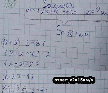 Расстояние между посёлкам и городом 81 км, из них одно временно навстречу друг другу выехали два вел