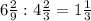 6\frac{2}{9} : 4\frac{2}{3} = 1\frac{1}{3} \\