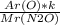 \frac{Ar(O) * k}{Mr(N2O)}