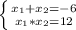 \left \{ {{x_{1}+x_{2}=-6}\\ \atop {x_{1}*x_{2}=12}} \right.