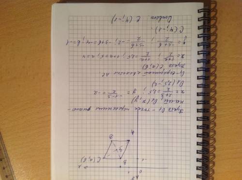 Дано АБСД параллелограмм А(1;-3) В (2;-1) Д(3;-3) зайти С (х;у)