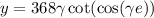 y = 368 \gamma \cot( \cos( \gamma e) )