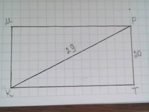 Диагональ прямоугольника равна 29см. Найдите длину прямоугольника,если ширина равна 20 см. Решить пр