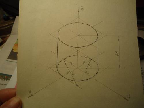 Можете с черчением? Я вообще не понимаю как его делать На формате А 4, постройте цилиндр в изометрии