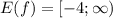 E(f) = [-4; \infty )