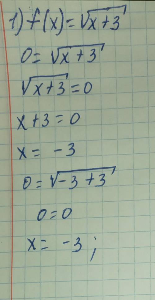 Постройте график функции: 1) f(x)= (корень x+3) 2) f(x)= (корень x) + 3