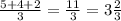 \frac{5+4+2}{3} =\frac{11}{3} =3\frac{2}{3}