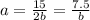 a = \frac{15}{2b} = \frac{7.5}{b}