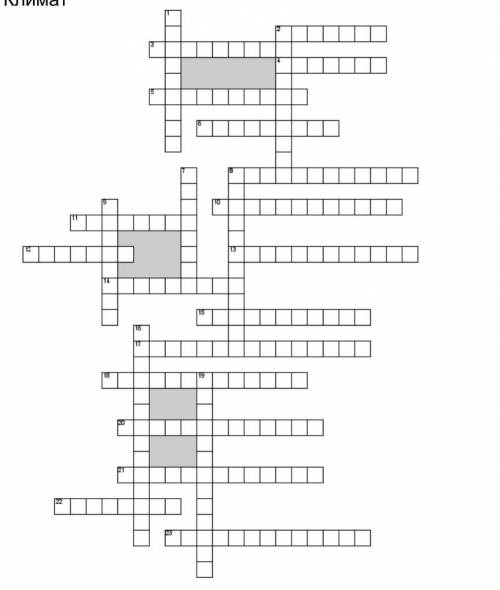 Составить кроссворд по теме климат россии 30 слов, 15 по вертикали, 15 по диагонали ​