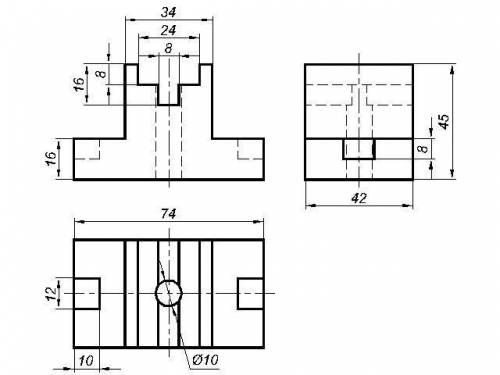 сделать 3 проекции по этим чертежам