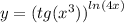 y = {(tg( {x}^{3} ))}^{ ln(4x) }