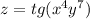 z = tg( {x}^{4} {y}^{7} )