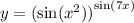 y = {( \sin( {x}^{2} )) }^{ \sin(7x) }