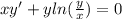 xy' + y ln( \frac{y}{x} ) = 0 \\