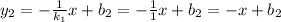 y_{2} =-\frac{1}{k_{1}}x +b_{2}=-\frac{1}{1}x +b_{2}=-x+b_{2}