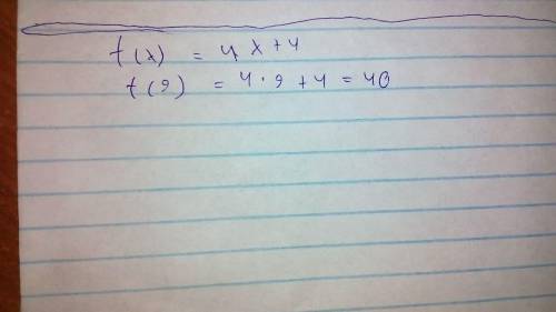 F (x) = x= 4x+4f(x)=9Нати значение аргумента​