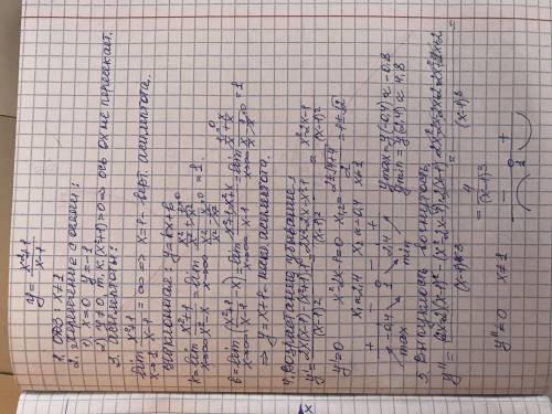 (x) =(x^2+1)/(x-1) 1. Найти область определения функции; 2. Найти точки пересечения графика функции