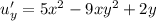 u'_y=5x^2-9xy^2+2y