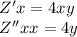 Z'x = 4xy \\ Z''xx = 4y