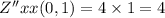 Z''xx(0,1) = 4 \times 1 = 4