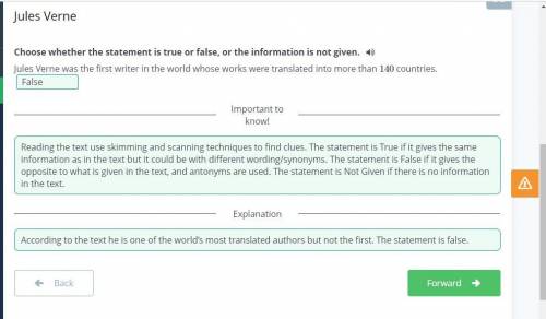 Choose whether the statement is true,or the information is not given. Jule Verne was the first write