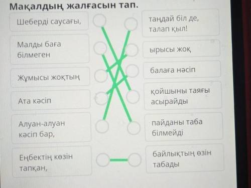 Мамандық деген не? Мақалдың жалғасын тап. Шеберді саусағы, Малды баға білмеген Жұмысы жоқтың Ата кәс