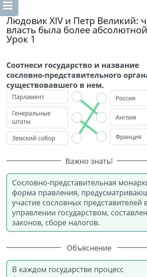 Соотнеси государство и название сословно представительного органа существовавшего в нём​