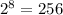 {2}^{8} = 256