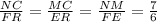 \frac{NC}{FR} = \frac{MC}{ER} = \frac{NM}{FE} = \frac{7}{6}