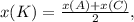 x(K)=\frac{x(A)+x(C)}{2 } ,