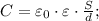 C=\varepsilon _{0} \cdot \varepsilon \cdot \frac{S}{d};