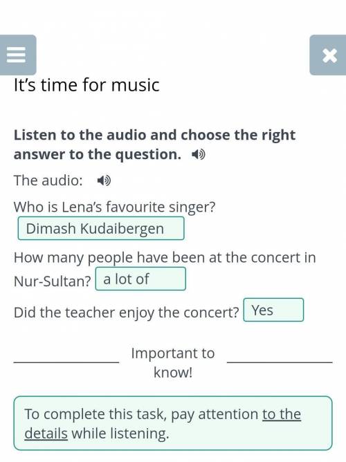 It’s time for music Listen to the audio and choose the right answer to the question.The audio:Who is