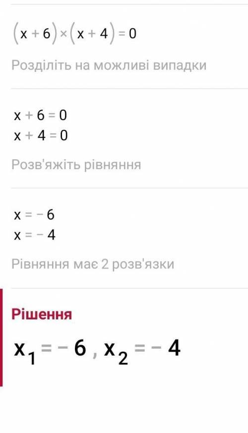 Х2 + 10x + 24 = 0 розвяжіть ріаняннч​