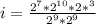 i=\frac{2^{7} *2^{10}*2*^{3} }{2^{9} *2^{9} }