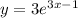 y=3e^{3x-1}