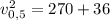 v_{0,5}^2 = 270 + 36