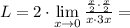 L = 2\cdot\lim\limits_{x\to 0} \frac{\frac{x}{2}\cdot\frac{x}{2}}{x\cdot 3x} =