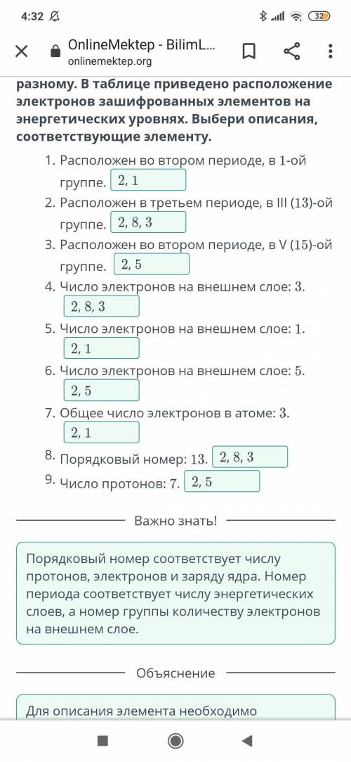 Электроны в атомах каждого элемента располагаются на энергетических слоях по-разному. В таблице прив