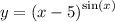 y = {(x - 5)}^{ \sin(x) }