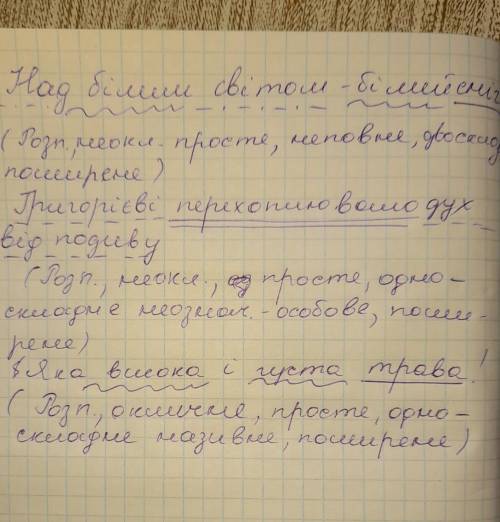 вправа 212 , синтаксический розбор начиная с 4 предложения и до конца,(4,5,6)​