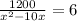 \frac{1200}{x^{2} -10x} =6