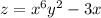 z = {x}^{6} {y}^{2} - 3x