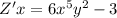 Z'x = 6 {x}^{5} {y}^{2} - 3